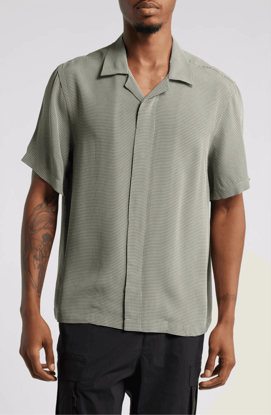 York Mini Houndstooth Camp Shirt