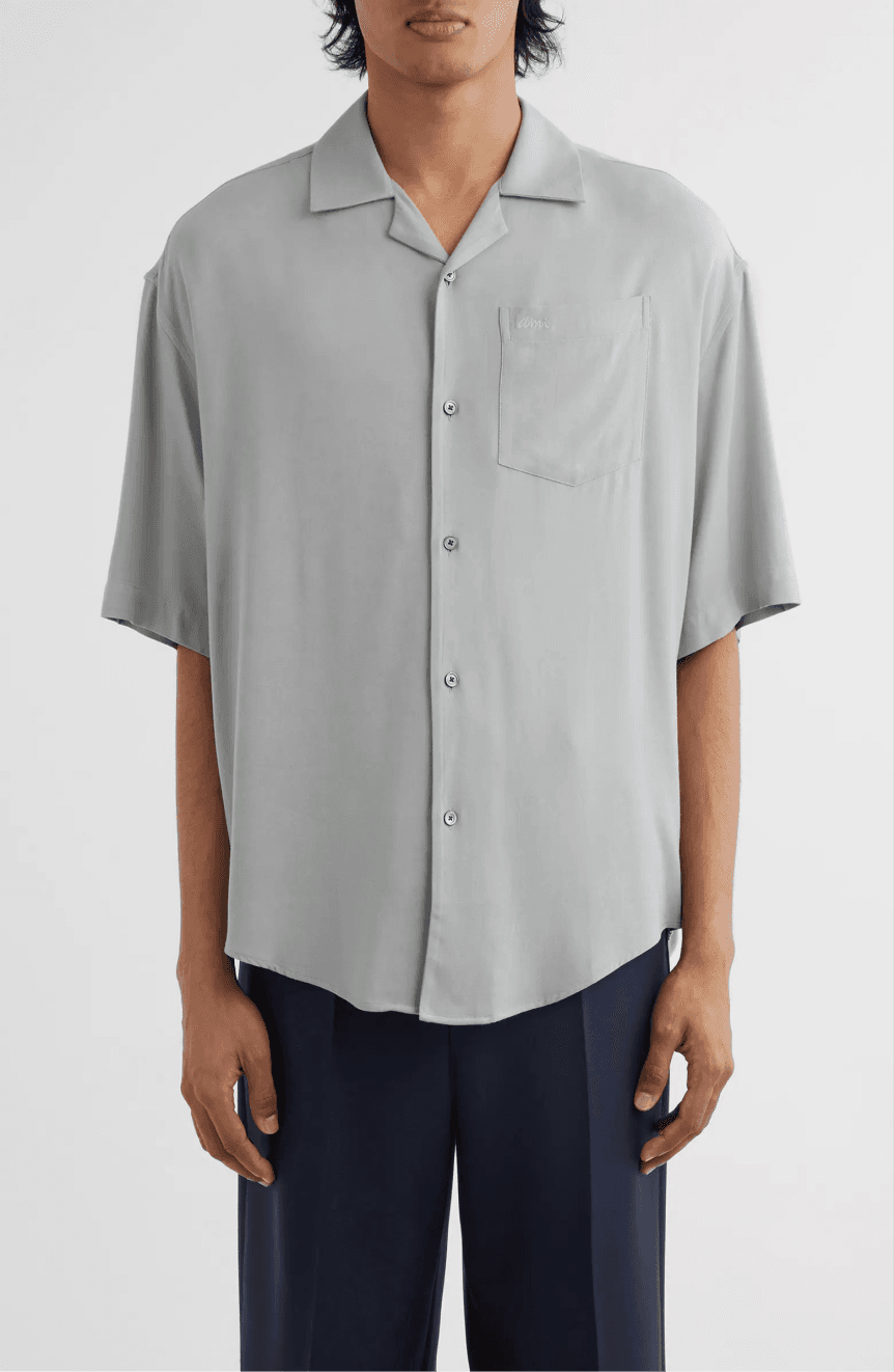 Logo Embroidered Twill Camp Shirt
